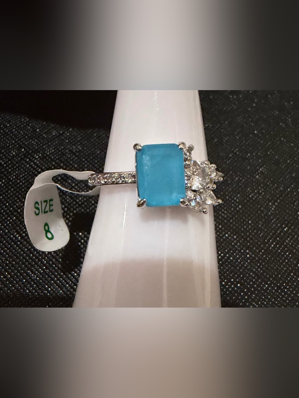 BP Bomb Party Blue Aquamarine Ring Size 8